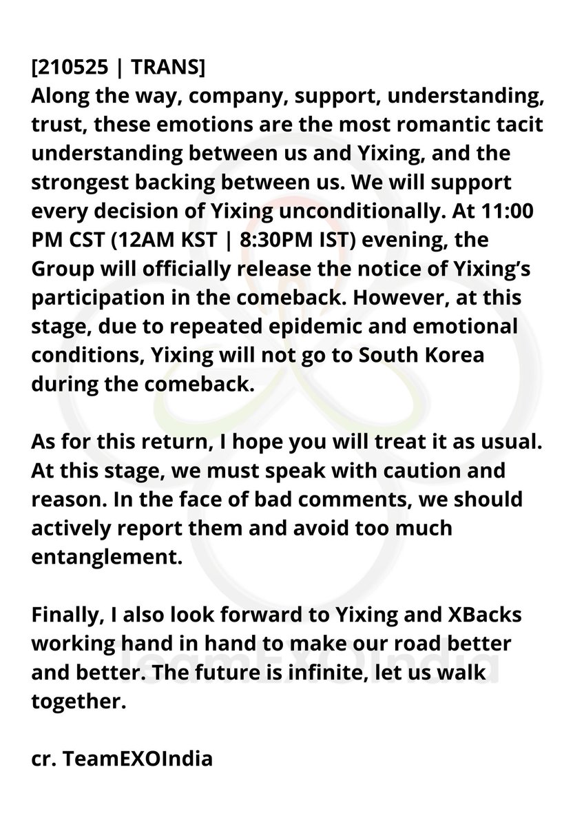 kyoongpride's tweet photo. Welcome back, King. 

[LAY] Zhang Yixing repotedly participate in EXO Special Album - Don't Fight The Feeling that will be released on June, 7th 2021. 

Xbacks let's have fun!! EXOLs let's be unite again. 
#LAYisComing
#Lay_OnRadar
#DONT_FIGHT_THE_FEELING
#EXO @weareoneEXO https://t.co/Laif5hvv9x