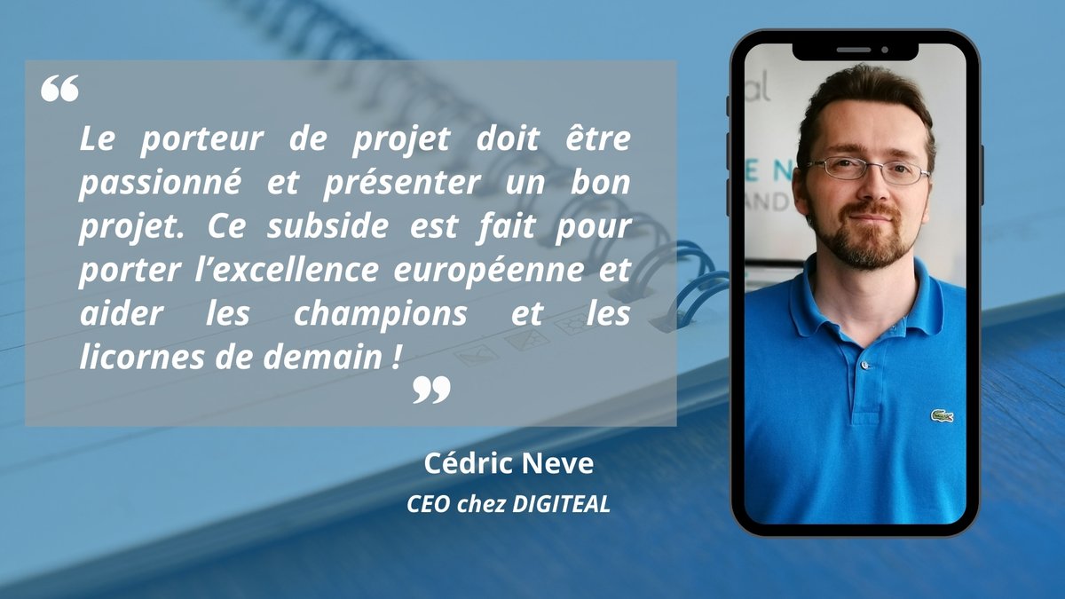 NCPWallonie's tweet photo. 📱Au bout du fil ce mois-ci, Cédric Neve, CEO chez #Digiteal. Un subside très exclusif de 950 000€ a été décroché pour le développement de l’app #Digiteal !
Lire l'interview👉https://t.co/DUVHpcha8V
#HorizonEUinWallonia #SPWrecherche #research #innovation #Wallonie #Wallonia https://t.co/5qnKgUE9sO