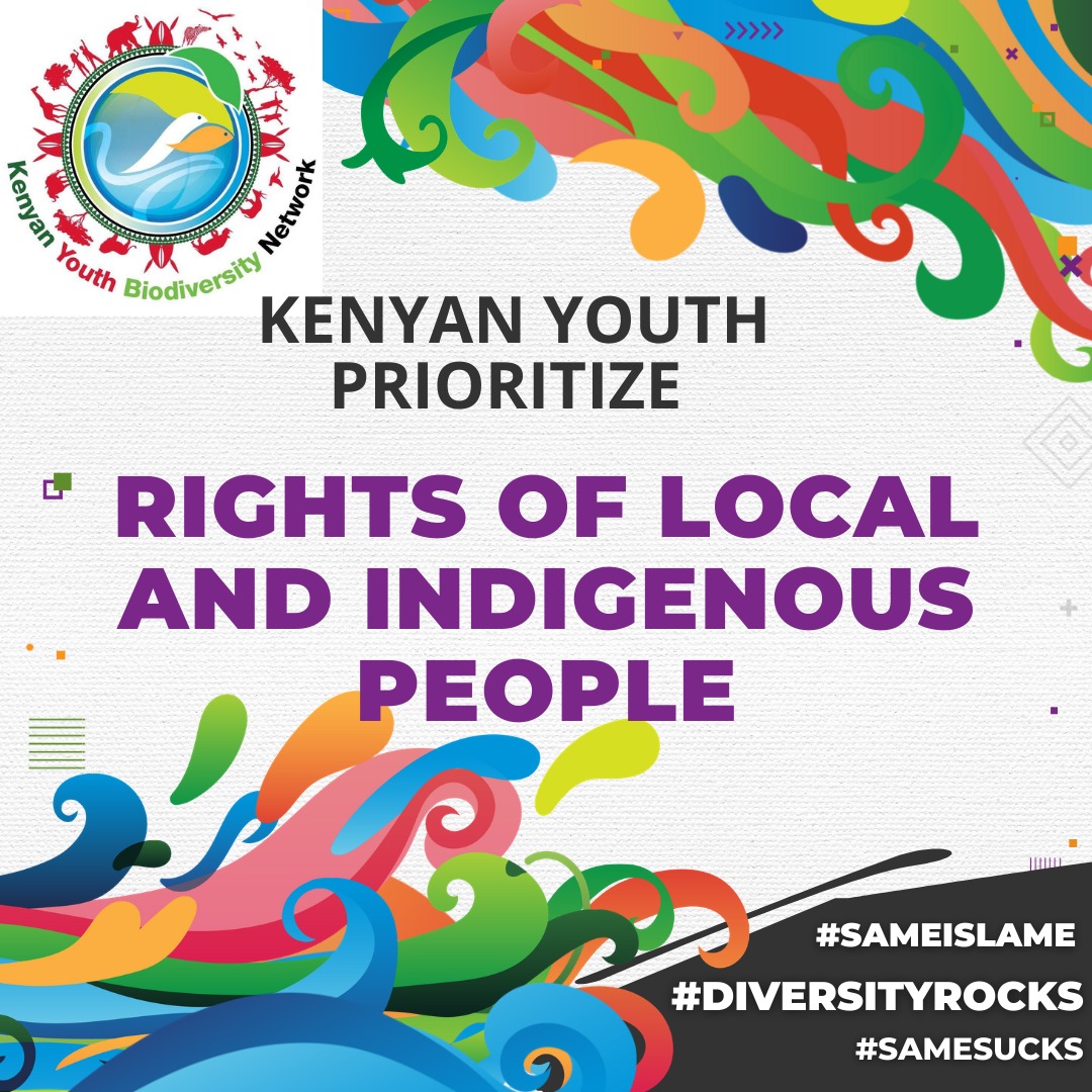 A call for greater use of local and indigenous knowledge alongside conventional scientific knowledge in making decisions about biodiversity.
@GYBN_Kenya
#IAMGYBN
#BiodiversityNeedsYouTH
#KenyaYouth4Biodiversity
#SAMEISLAME
#SAMESUCKS
#DIVERSITYROCKS