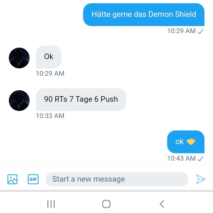 Bekomme von @tyqoo72 ein Demon Shield, wenn ich 90 rts schaffe (7d Zeit) also gönnt 🤝