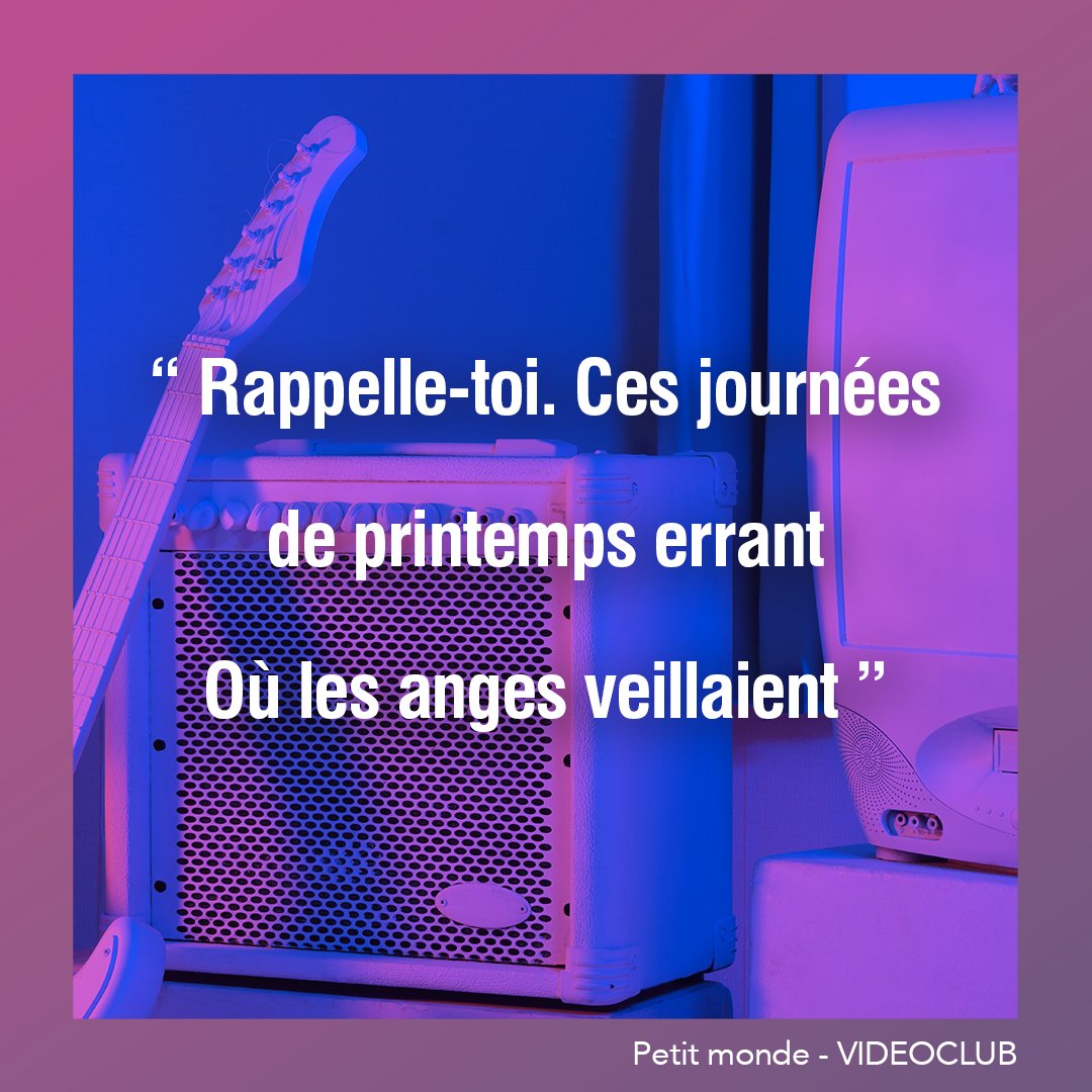 "Rappelle-toi,
Ces journées de printemps errant,
Où les anges veillaient" Petit Monde 💕

Adele Castillon / Vidéoclub on Tour : lnkfi.re/VIDEOCLUBTOUR

1st Album  : Available 
Videoclub.lnk.to/Euphoriesalbum