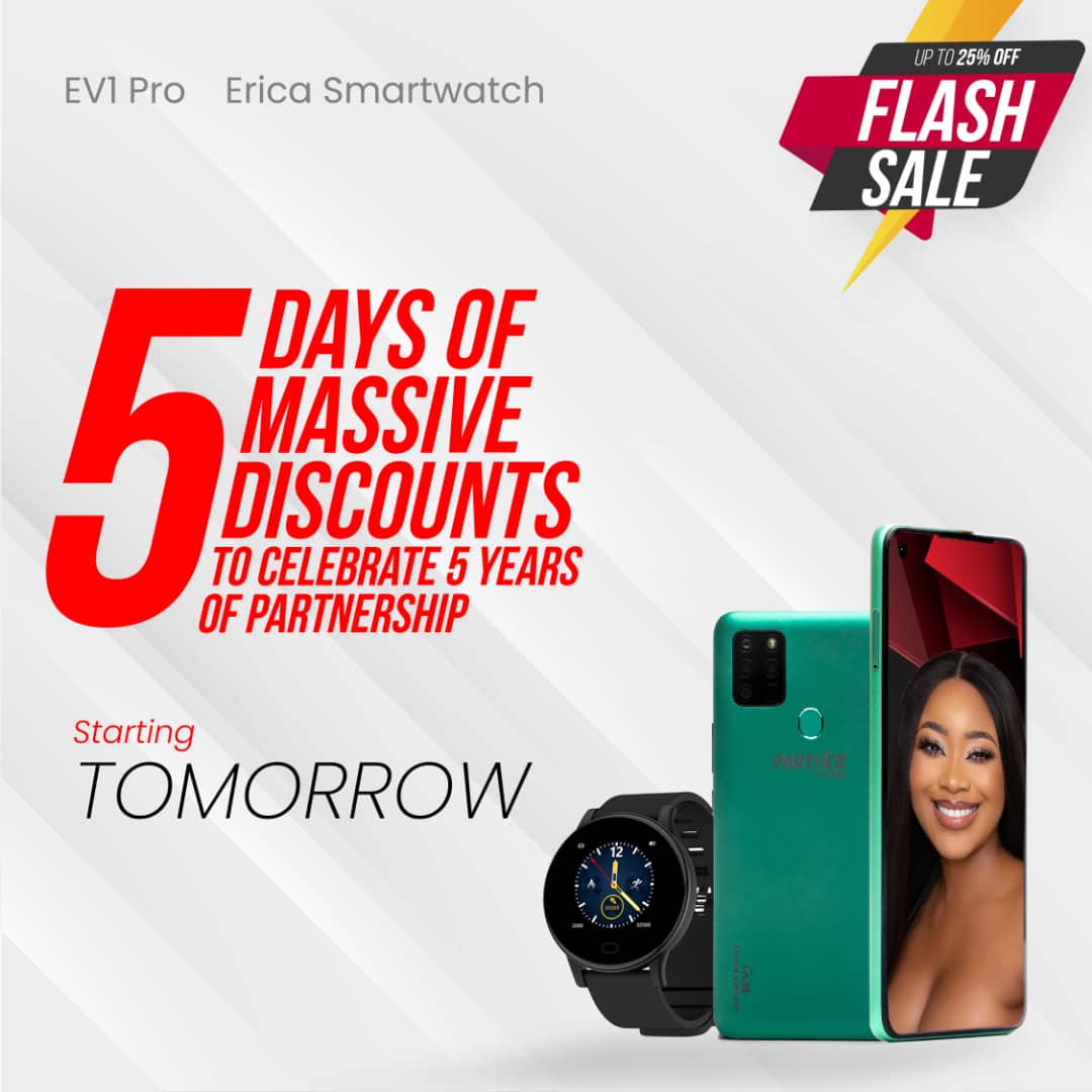 partnermobileng's tweet image. Missed out on May 11th Flash sales? 

Not to worry, because starting tomorrow, it's gonna be 5 days of massive discounts to celebrate 5 years of Partnership!

Turn on your notifications and watch out for our post tomorrow!

Don't miss out!
#PartnerMobileAtFive
#FlashSales
