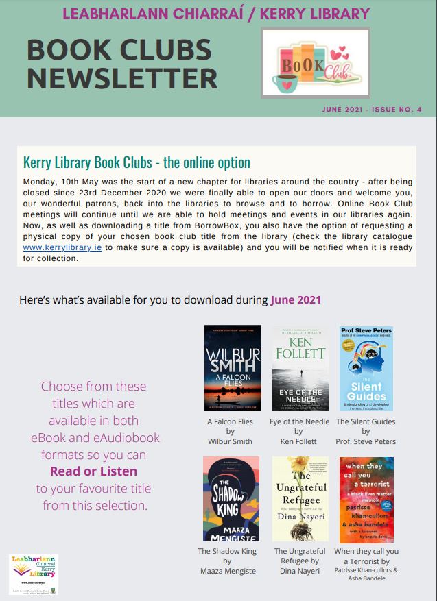 KerryLibrary's tweet photo. Sign up for our monthly Book Club newsletter for information on how to start your own book club and the latest book club titles available through #Borrowbox.

Email bookclubs@kerrylibrary.ie for more information.

#KeepWell https://t.co/LtgvA9C1SX