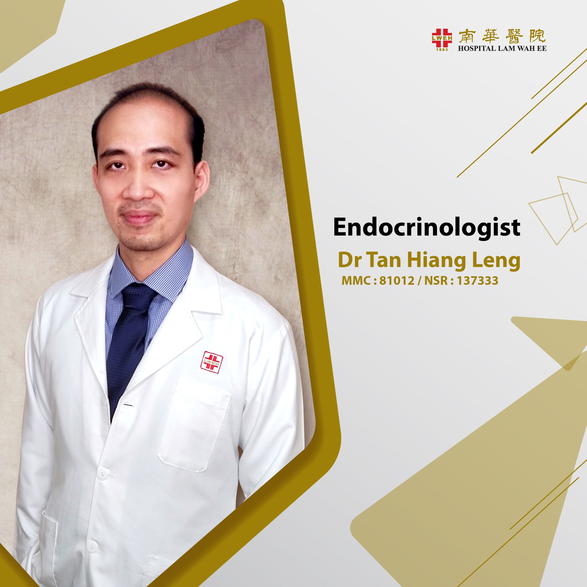 Hospital Lam Wah Ee On Twitter Dr Tan Hiang Leng Mbchb Aberdeen Pgdip Obesity And Weight Management Uk Mrcp Uk Sce Endocrinology And Diabetes Uk Frcp Edin Cct Uk Hlwe Hospitallamwahee Endocrinology