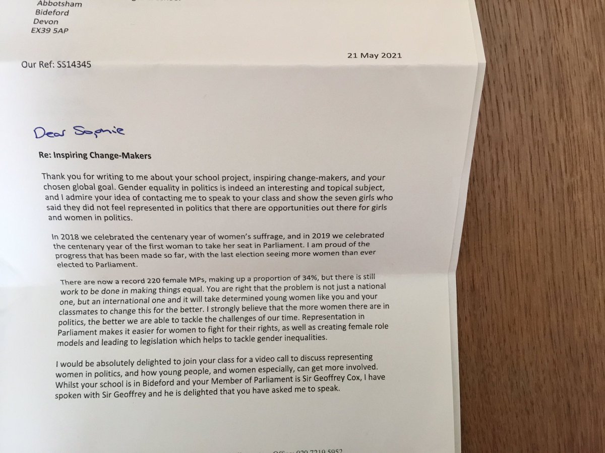 StHelensVA's tweet image. Our Year 5 #InspiringChangeMaker with her letter from @SelaineSaxby. What a very excited and uplifted group they are, realising that their voices and ideas have power.