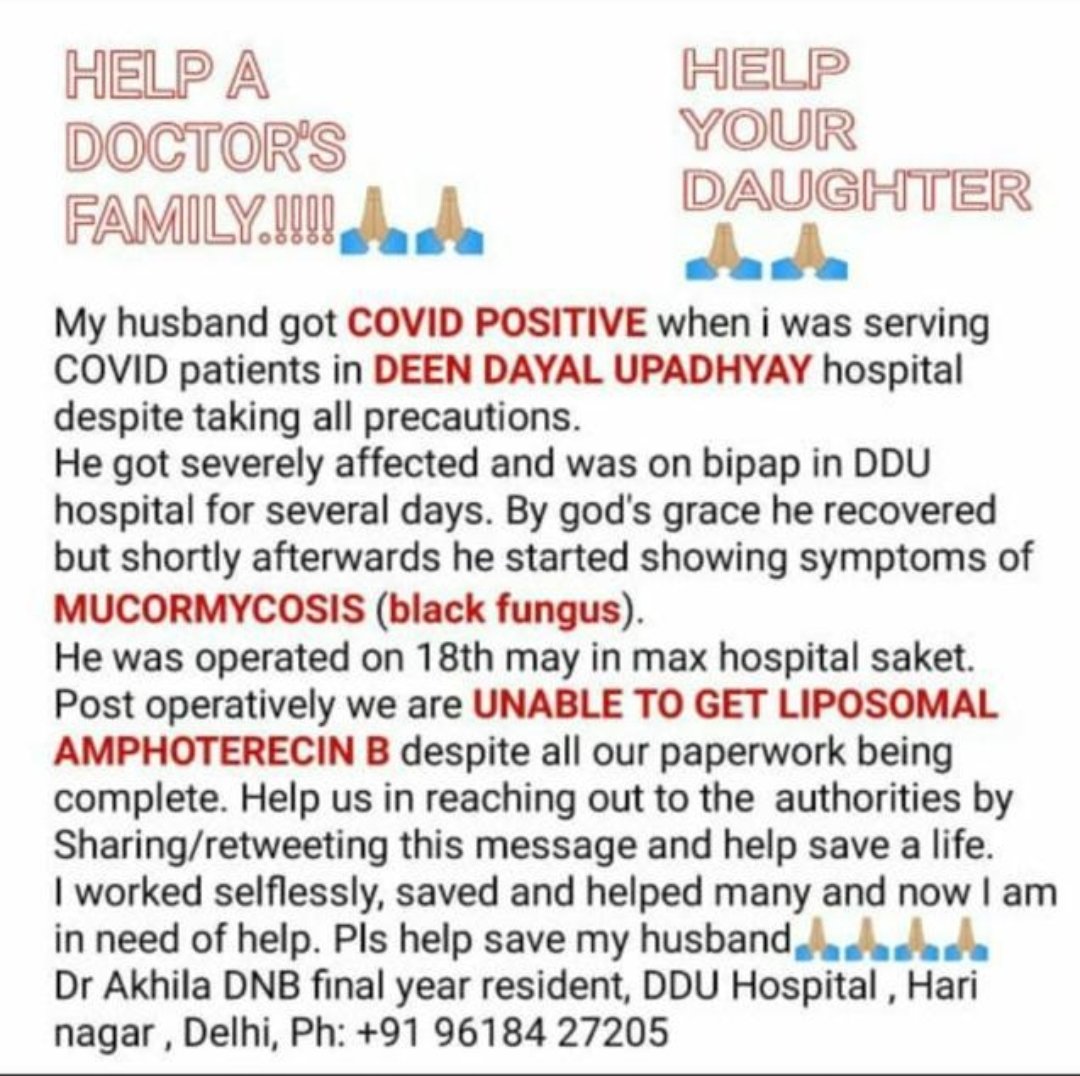 manish4039's tweet photo. #SOSDelhi 
Liposomal Amphoterecin B is required in DDU Hospital urgently. 

@msisodia @ArvindKejriwal @econsaurav @dtyagi17 @ABVPDelhi  @MoHFW_INDIA https://t.co/YQvC5LL3m7