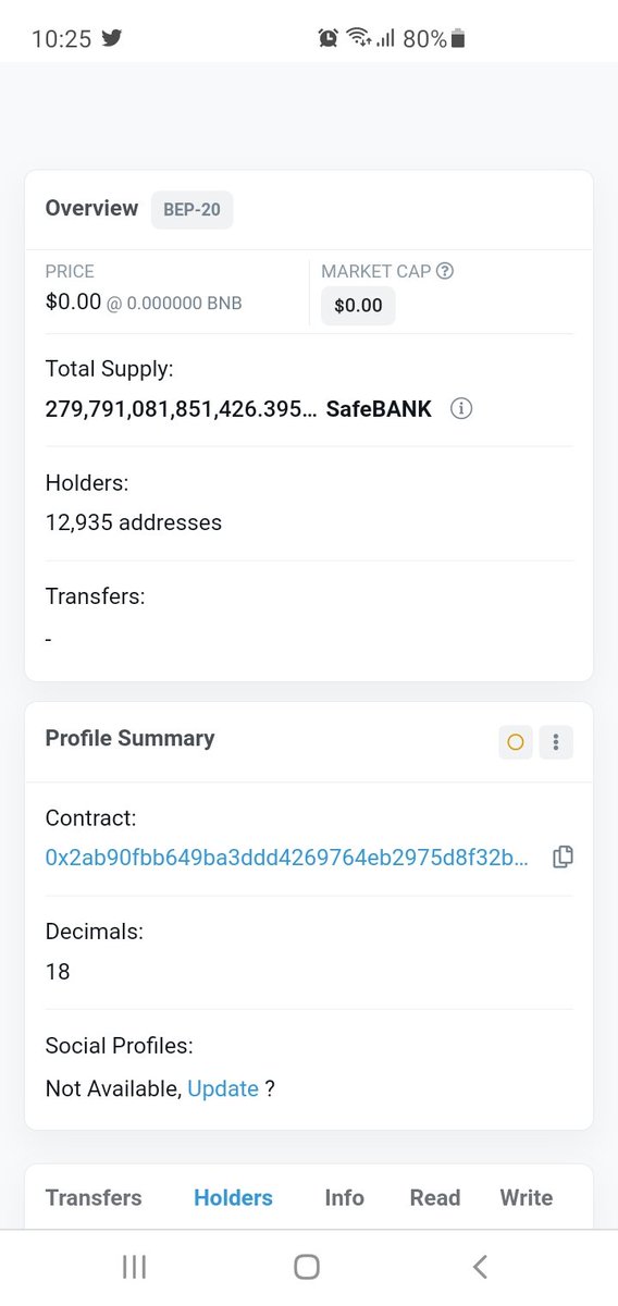 Tony31281814's tweet photo. #safebankyes @SafeBankToken this looks likenthe final of the scam, as fast as money is coming in , its been drained , holders rising , listed on cmc today and money drainer quickly, tried to alert people to this a week ago , don't keep throwing money in https://t.co/3vyuv0Qfce