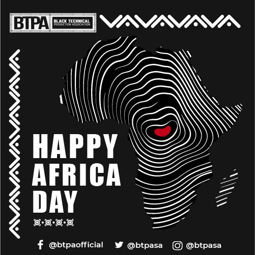 btpasa's tweet photo. From the Black Technical Production &amp; Association, we would like to wish Africans a Happy Africa Day 2021. Be great in what you do. #btpa #tech #webinar #africaday #CreativeExpo2021 https://t.co/6tSkzkL0Yp