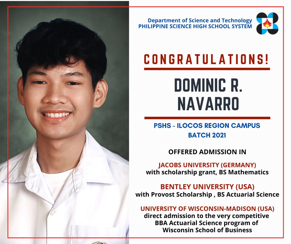 PhilippineStar's tweet photo. CONGRATULATIONS 👏

The Philippine Science High School System (PSHS) congratulated two of its students for receiving admission offers from prestigious universities abroad. (Images/Philippine Science High School System) https://t.co/IumV8nFz9y