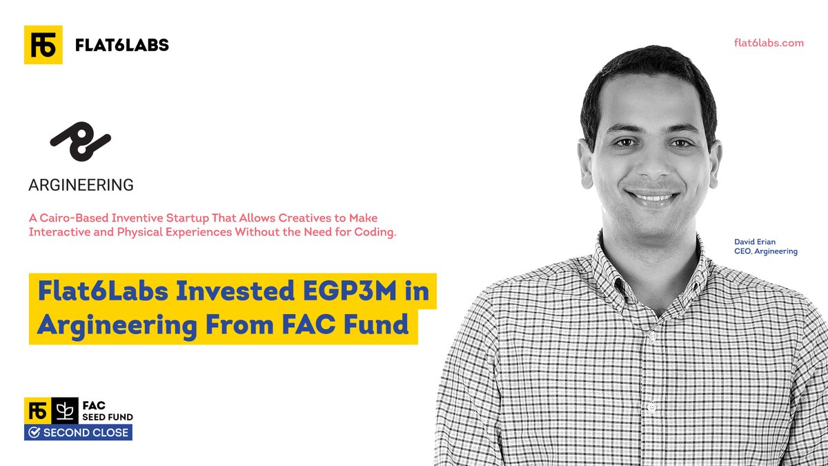 Flat6Labs's tweet photo. Argineering has been one of the fastest growing & most innovative startups from our portfolio companies in Egypt where they've been capable of reaching out to a thriving global market.
The second close will enable us to support more startups like them.
#flat6labs #FAC2ndClose https://t.co/L3d6Q9QN9s
