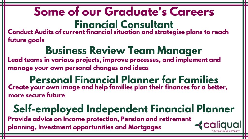 caliqual's tweet photo. Our Professional Financial Advice diploma opens doors into a world of exciting financial careers! Enquire today! #fintech https://t.co/Qv6JWJsMYE