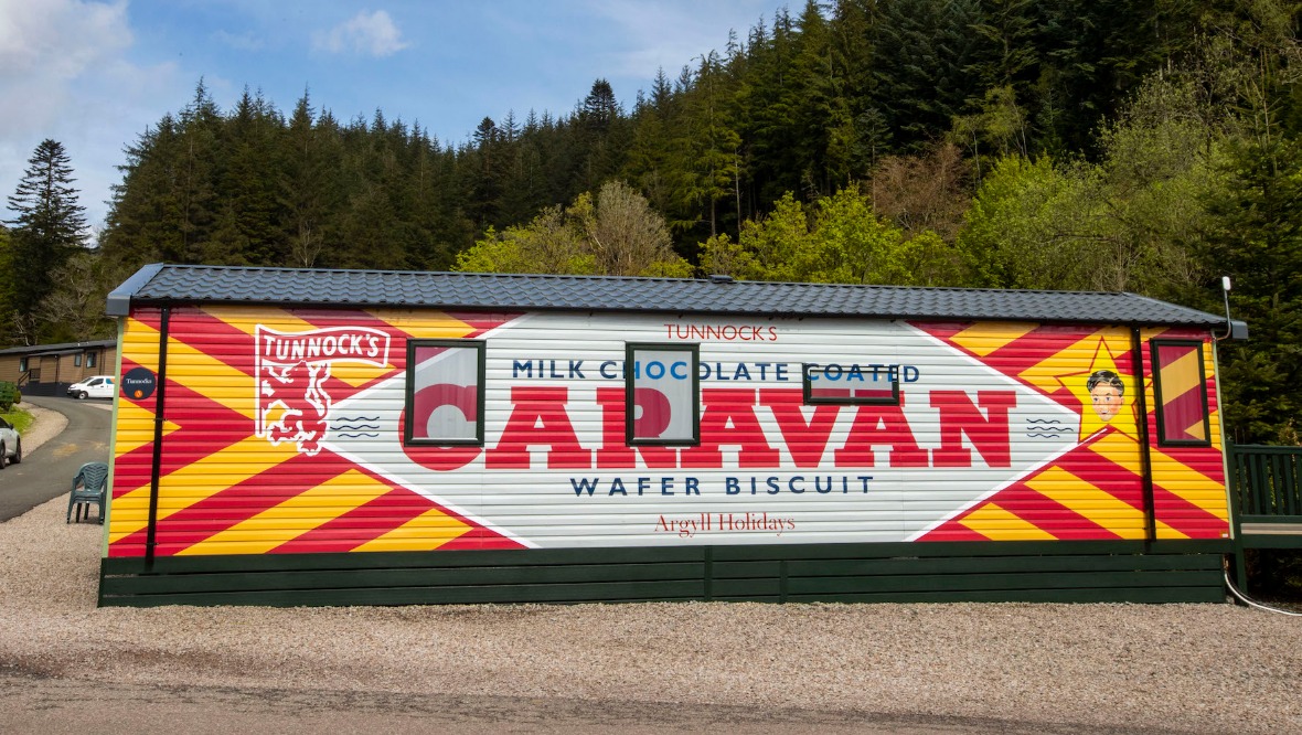 A wafer a holiday: Biscuit giant Tunnock’s has teamed up with Argyll Holidays to create a ‘caravan wafer’ at Drimsynie Estate Holiday Village.