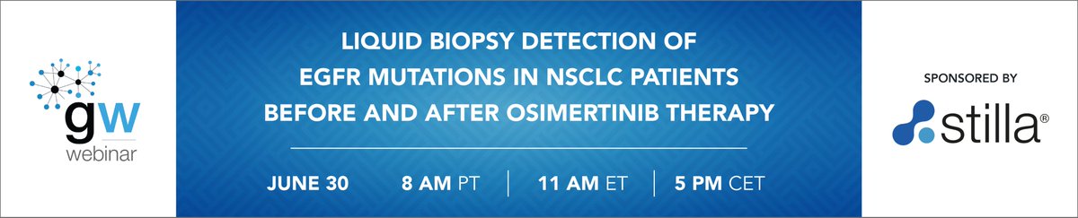 Don’t miss out our upcoming #webinar in collaboration with GenomeWeb & Dr Evi Lianidou, University of Athens on June 30th at 5pm CET: '#liquidbiopsy Detection of #EGFRmutation in NSCLC Patients Before and After Osimertinib Therapy'.
Register now: lnkd.in/dwbmRki
#dPCR
