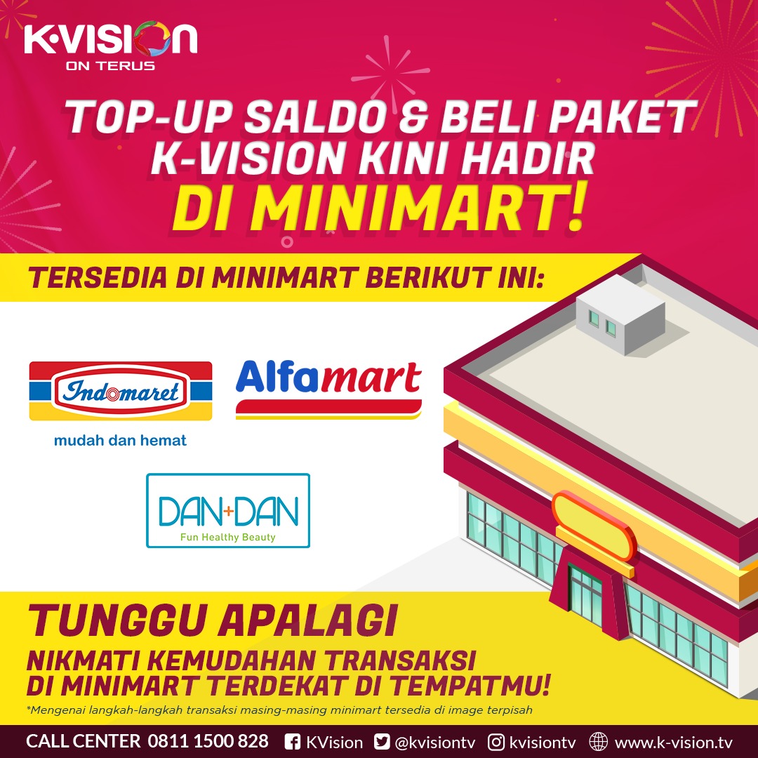 kvisiontv's tweet photo. Kamu bisa top up saldo atau beli paket di minimarket-minimarket berikut ini! Yuk kunjungi minimarketnya sekarang dan beli paket pilihan kamu!

K-Vision On Terus!

#KVision #KVisionOnTerus #AntenaTVZamanNow #DiRumahAja #InfoKVision #TipsKVision https://t.co/PAq1VsL9r3