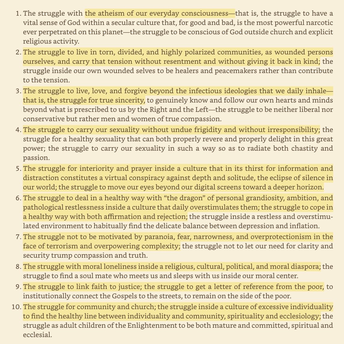 Naming the struggles of faith in a secular culture...
(Rolheiser)