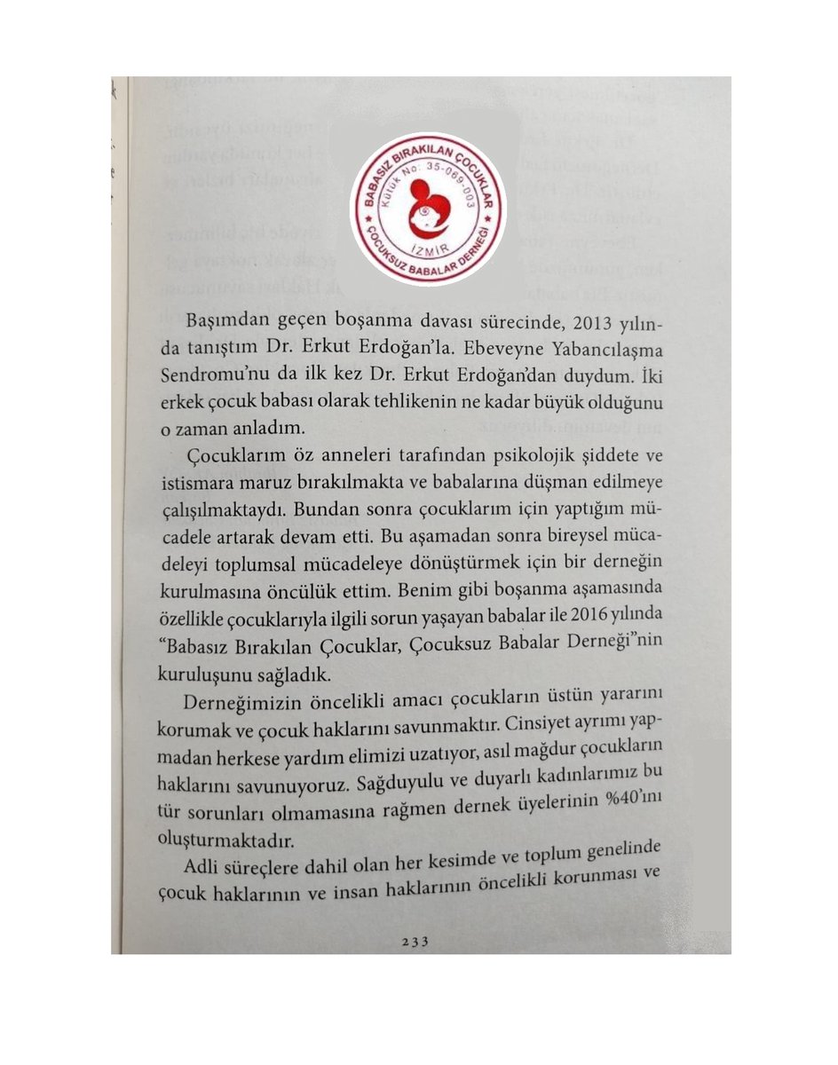 iaksoy28's tweet photo. Dr.Erkut Erdoğan'a kitabında bize yer verdiği için Babasız Bırakılan Çocuklar Çocuksuz Babalar Derneği olarak teşekkür ederiz.@erkuterdogan3 @BabacDer @sinankilic7534 @Muratks86189623 @HasanMuratKaya1 @burhanakdag @Avukathortoglu @Semamarasli @aycakn @kocabeyhasan https://t.co/S7UJPl2a6d
