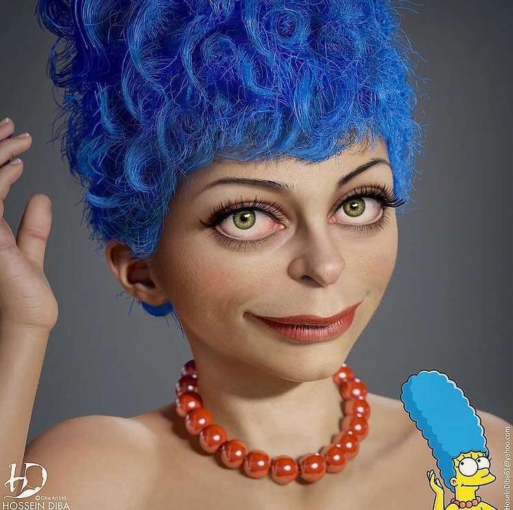 JVCom's tweet photo. Les Simpsons version réaliste, par l'artiste @HosseinDibaArt #TweetDeNuit https://t.co/gjenl5S7NW
