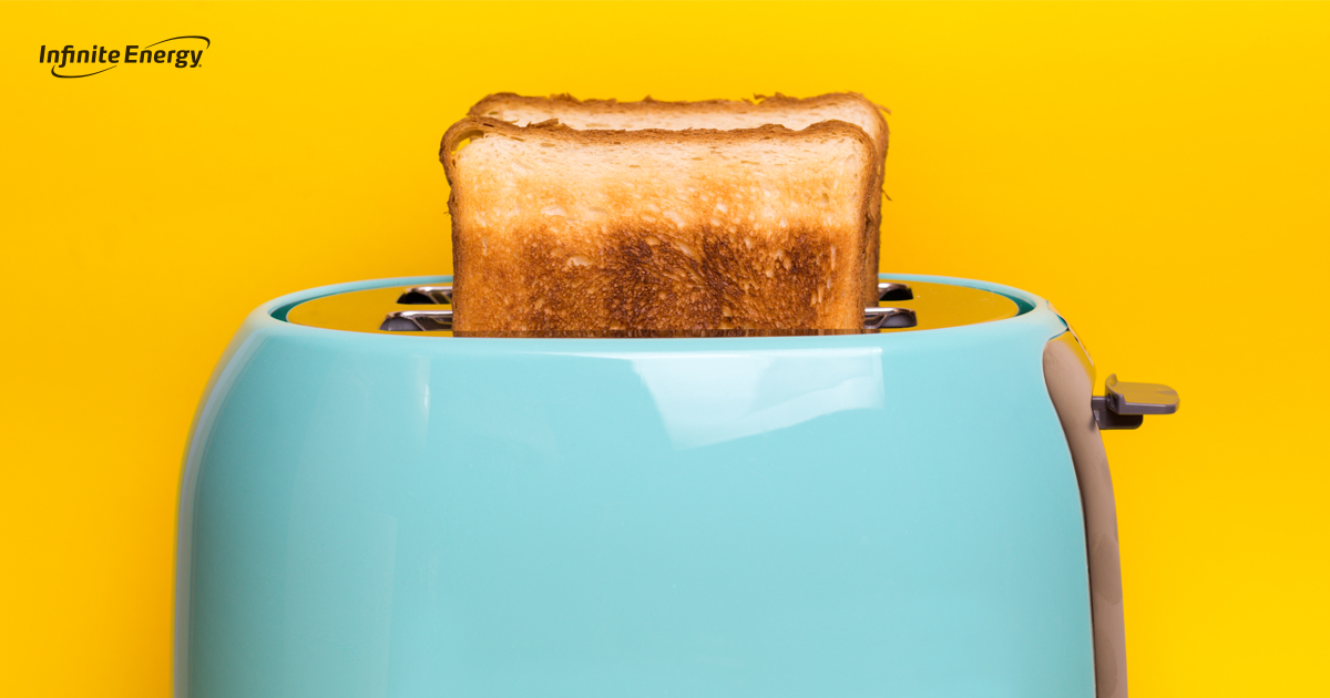 InfiniteEnergy's tweet image. Don’t let your toaster get crummy. Dump out that crumb tray from time to time to keep fallen crumbs and scraps from becoming a fire hazard. #HomeHack