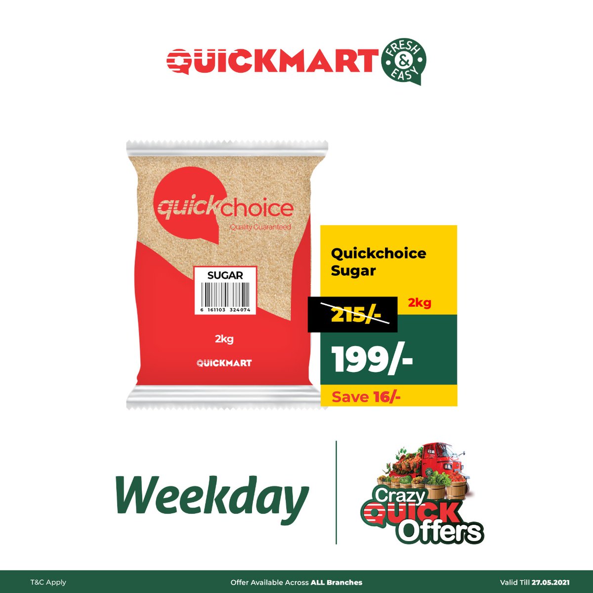QuickmartKenya's tweet photo. If there are shopping items you must have at your home at all times, every week, these must be it.
With our #WEEKDAYOffers you can now Stock Up on these items and more at affordable prices. 
Pass by!

#FreshandEasy
#WeekdayOffers
#CrazyQuickOffers https://t.co/L6h0OjkiBk