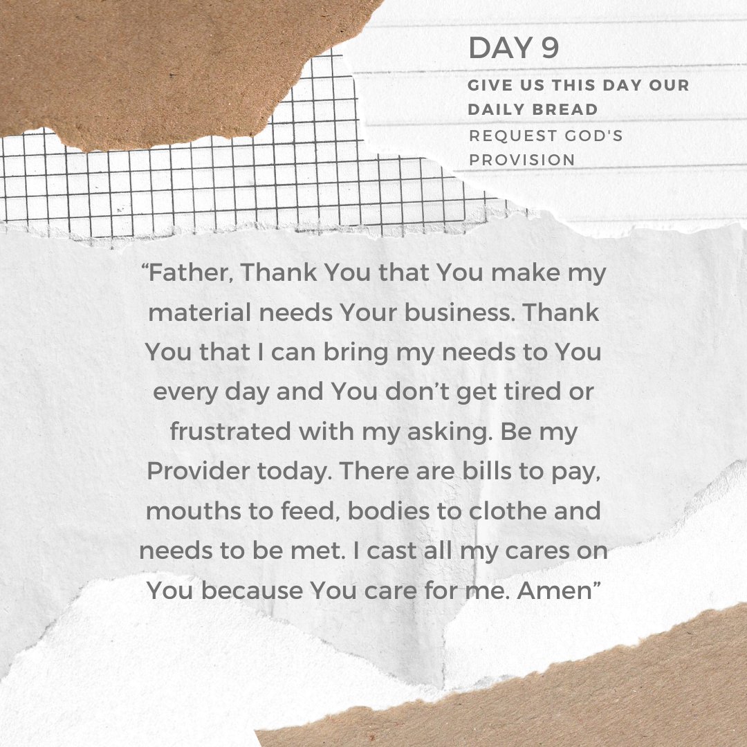 pastorbillwhite's tweet photo. Having aligned our lives to know God better and to find our place and do our part in fulfilling His will, we are now to bring all our material needs for God’s provision of “daily bread”. #14daysofprayer https://t.co/m82CE22wwX