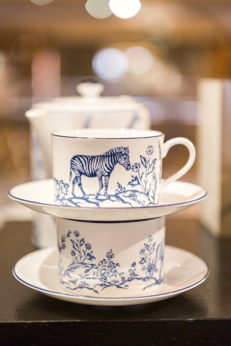 Fortnums's tweet photo. NEW! Designed exclusively for Fortnum's by Nina Campbell, one of Britain's most sought-after interior designers, these beautiful Elephant Teacups are hand-crafted with fine bone china and inspired by the Serengeti.

Shop here > https://t.co/3aQVDF8NAN @HalcyonDaysUK #FortnumsTea https://t.co/C1SQRjGRQP