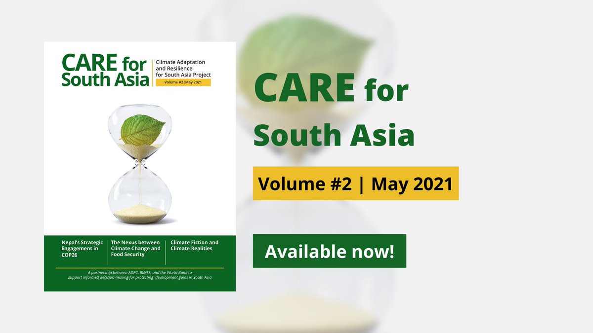 The 2nd issue of CARE for South Asia's newsletter features 🏛️ Nepal's strategy for #COP26, 🍽️ food security, 💧 water challenges, 🚚 rural roads &amp; 🌾 climate-smart women leaders. New features - breaking the jargons &amp; #clifi.

Read the full issue here: buff.ly/3fL5ifO