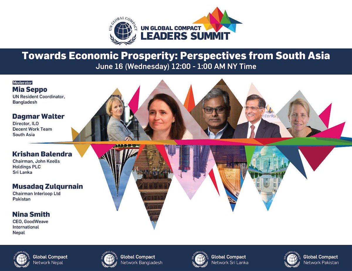 UNGCNSL's tweet photo. UN @globalcompact Network #SriLanka, Network #Bangladesh, @GCompactNepal &amp; @GCNP_Pakistan to host: "Towards Economic Prosperity: Perspectives from South Asia", featuring Members from Global Compact Networks &amp; the @UN &amp; @ilo at the #LeadersSummit 
@JohnKeellsGroup @InterloopLtd https://t.co/tsN6OA6DbW