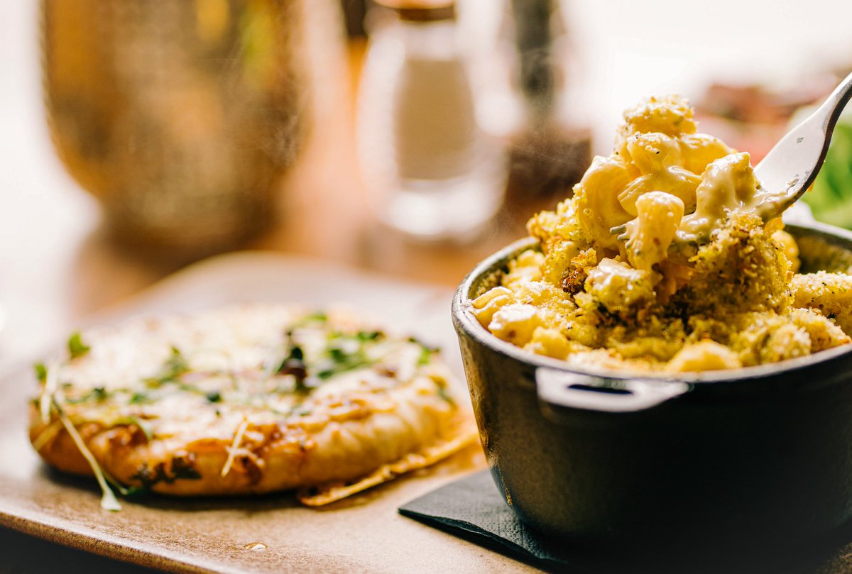 Here it is...the Mac &amp; Cheese of your dreams. Baked macaroni with  parmesan, gruyère &amp; Arran cheddar sauce, drizzled with herb oil, with a side of cheesy garlic bread. Add your choice of chorizo, veggie haggis or beer candied bacon.

Served all day from 11am.

#Edinburgh