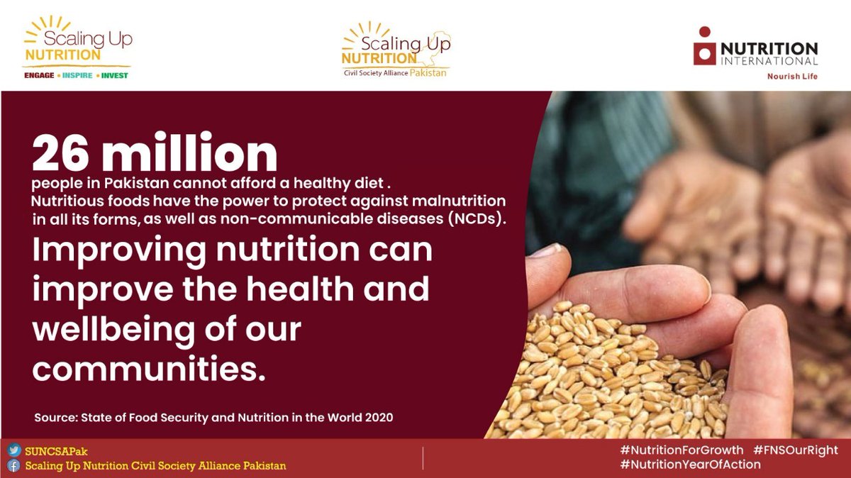 SUNCSAPak's tweet photo. Nutrition is the key to ending hunger and improving health, but only 1% of humanitarian spending goes toward this.
Source: World Food Program
#NutritionYearOfAction #NG2021 #nutrition #Growth #righttofood #RightoNutrition #SDGs #SustainableDevelopment #ZeroHunger @nutritionwin https://t.co/IHVIqmlr8u