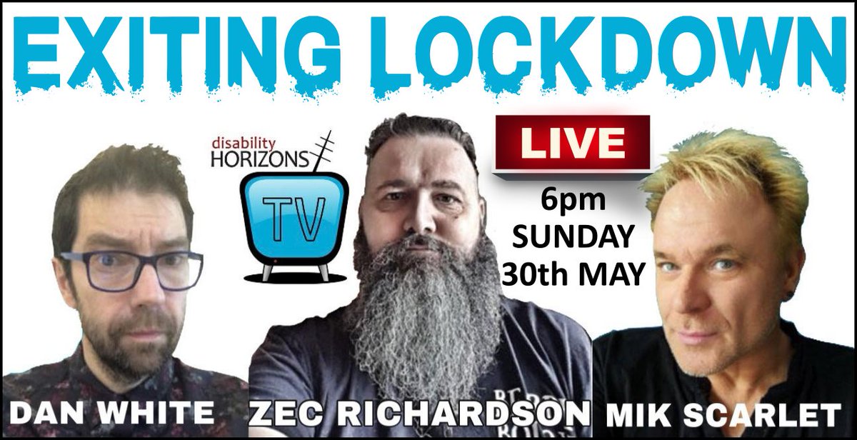 DHorizons's tweet image. DHTV will be live on 30th May at 6pm. Join hosts Zec Richardson @SatonmyButt @MikScarlet and George Baker @GeoBaker  as they talk about the easing of lockdown restrictions.

Join in the conversation and have your say!

#easinglockdown #restrictionslifting #COVID19 #socialising