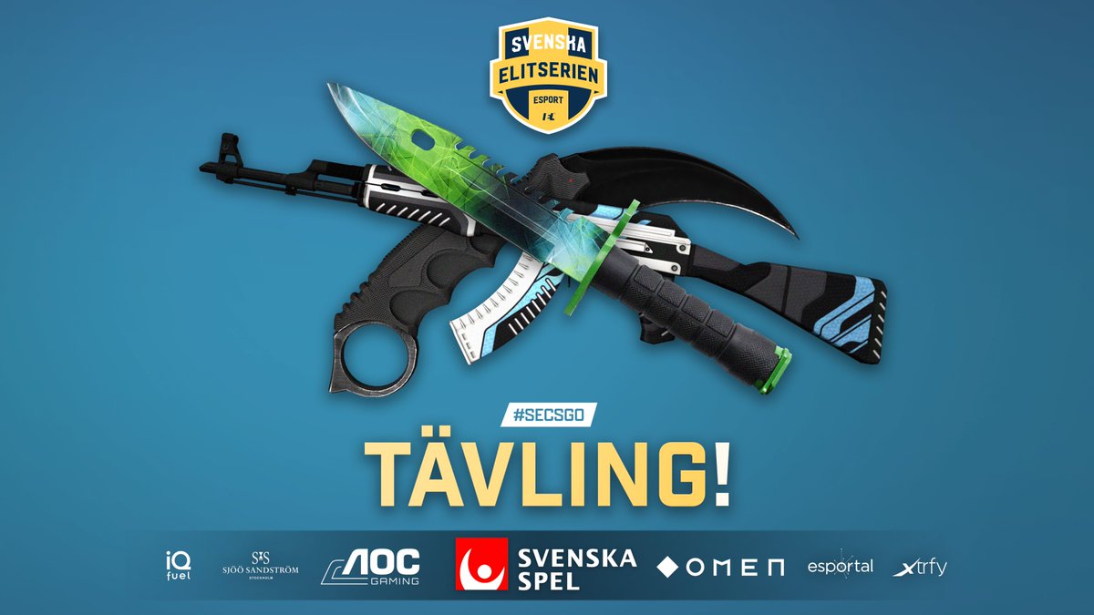 Vinn CS:GO skins till ett värde av 5000 kr genom att tycka till om våra sändningar &amp; samarbetspartners!🔥

För att vara med och tävla ska du göra följande:
✅ Fyll i formuläret csgo2021.questionpro.eu
✅ Retweeta inlägget
✅ Tagga dina vänner som inte får missa tävlingen⚡️#SECSGO