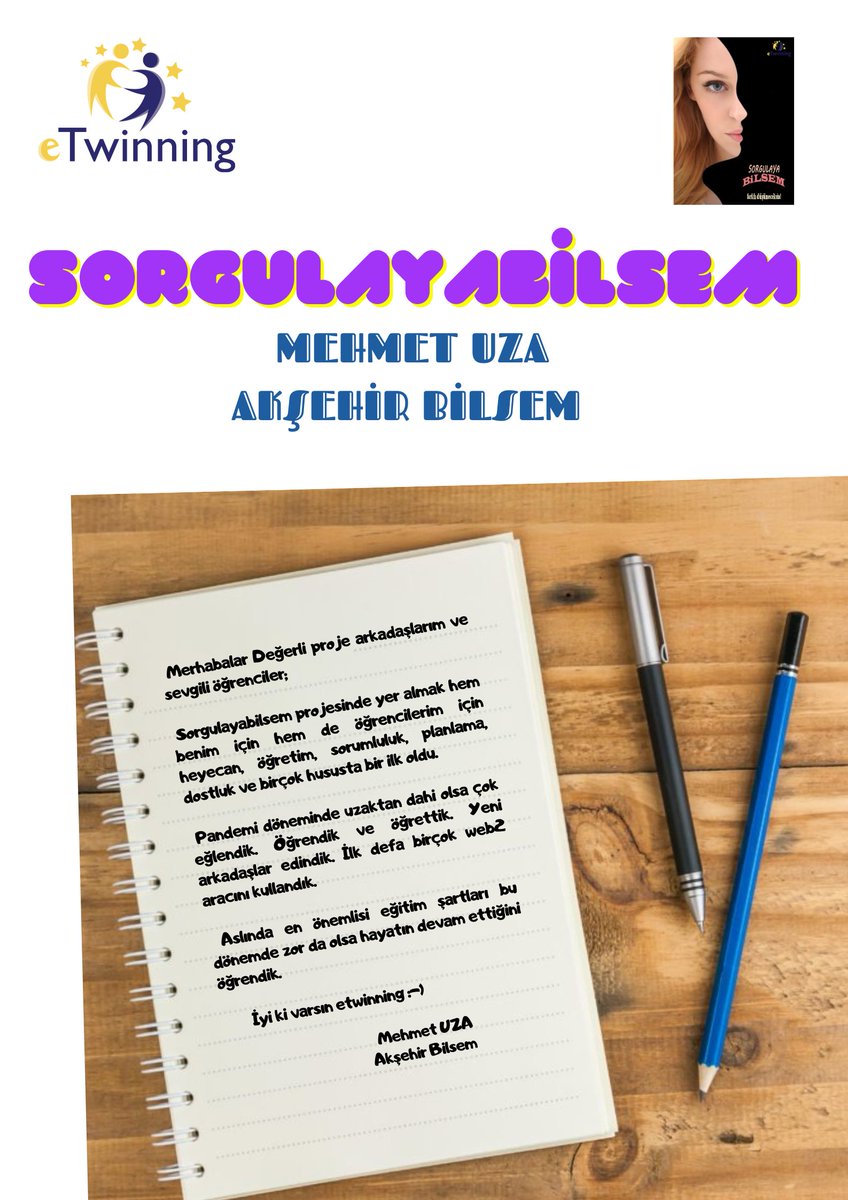 sorgulayabilsem's tweet photo. Proje Değerlendirme

Pandemi döneminde uzaktan dahi olsa çok eğlendik. Öğrendik ve öğrettik. Yeni arkadaşlar edindik. İlk defa birçok web2 aracını kullandık.

Aslında en önemlisi eğitim şartları bu dönemde zor da olsa hayatın devam ettiğini öğrendik.

İyi ki varsın etwinning :-) https://t.co/ipJuyC1Q7U