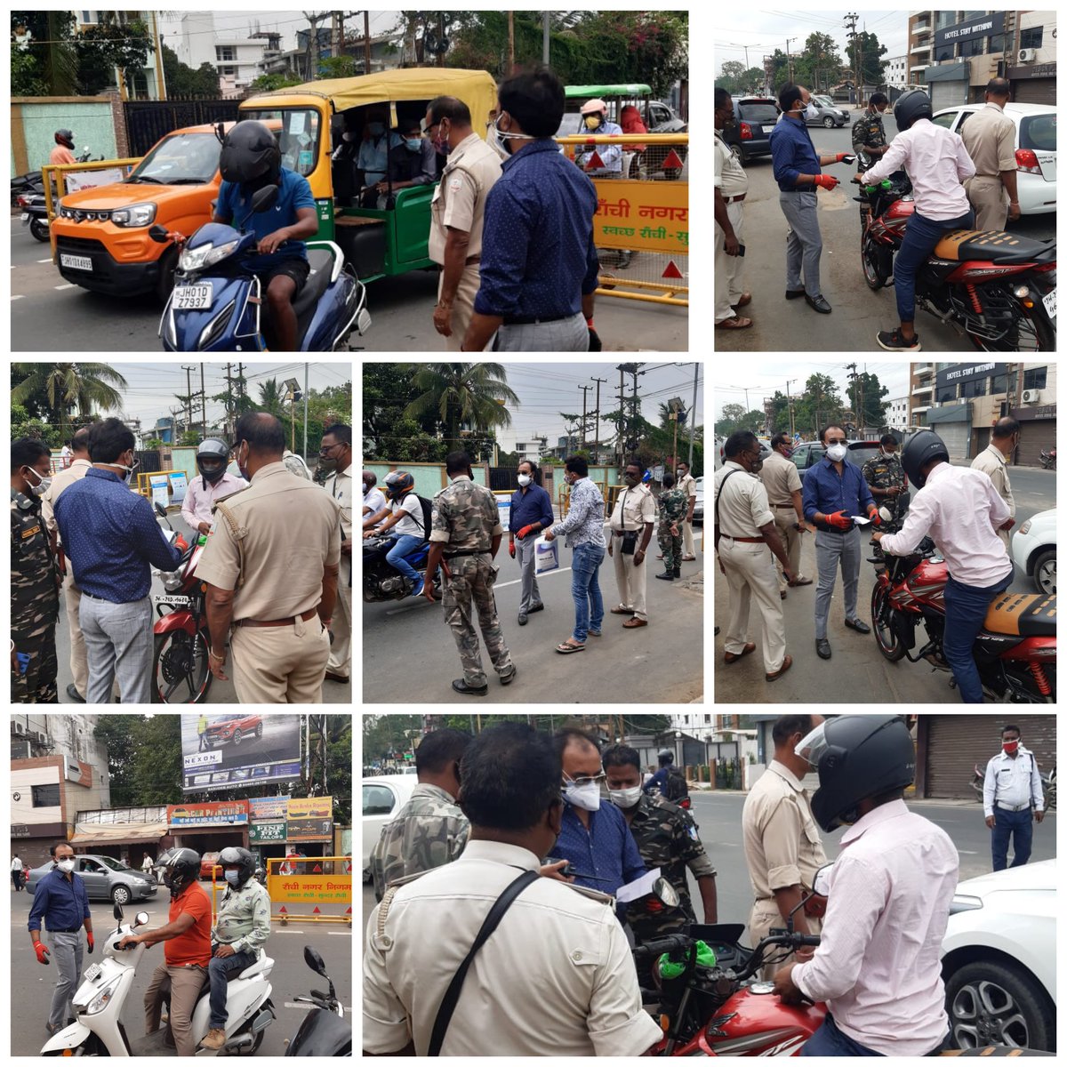 Naveen_JFS's tweet photo. #EPassForTravel  checking today noon at kanke road to ensure compliance of #COVID19 guide line @DC_Ranchi @DproRanchi @ranchipolice @WeAreRanchi @WeAreJharkhand https://t.co/jjxEYRv4ni