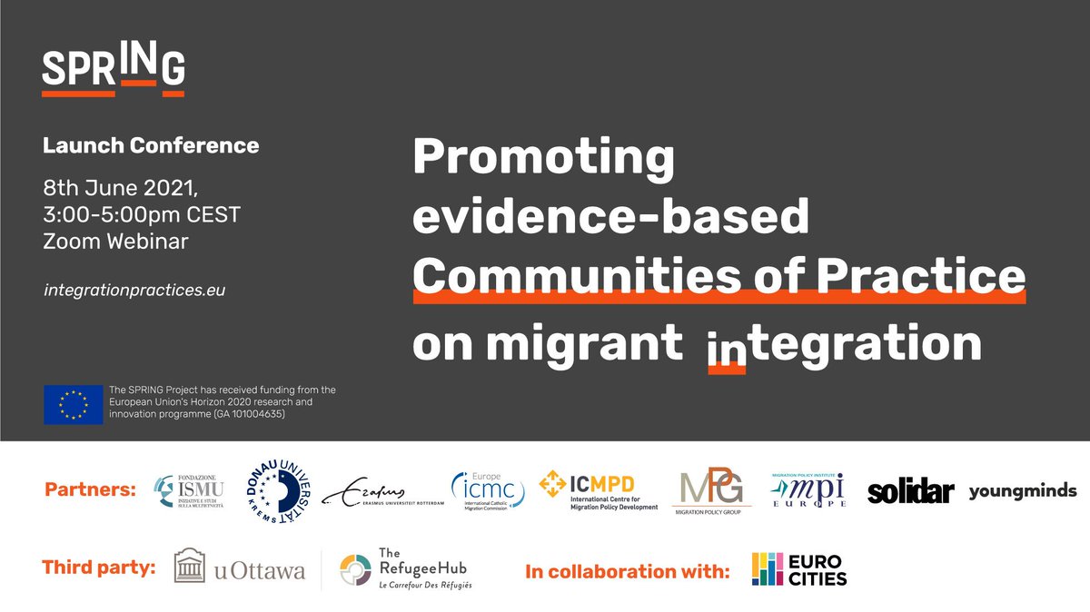 ICMPD_PolRes's tweet image. ⌛️Only two weeks left for @H2020_sprINg Launch Conference “Promoting evidence-based Community of Practices on migrant integration”

🎙️Guests: @Michele_LeVoy, @COMPAS_oxford, @KatBamberg &amp;amp; more

📌Register here bit.ly/SPRINGlaunch

#SpringProject #IntegrationPractices