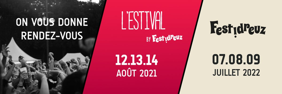 festidreuz's tweet photo. A moins de 40 jours du festival et au regard des incertitudes règlementaires encore liées au contexte de prévention sanitaire, l’édition 2021 du Festidreuz n’aura pas lieu les 1er, 2 et 3 juillet prochains. 
Plus d'infos sur le site du festival https://t.co/05enGVjg5m https://t.co/4mhT0sSXBf