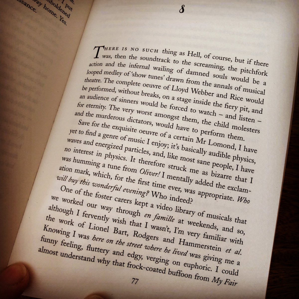 AdasAlgorithm's tweet image. Musical theatre as punishment?! Not for us board-treading, greasepaint-wearing singers of #showtunes!! 😁
But following Eleanor's lead, what #musicaltheatre is punishment for you?! Name and shame your most-hated shows and songs!!
#eleanoroliphantiscompletelyfine