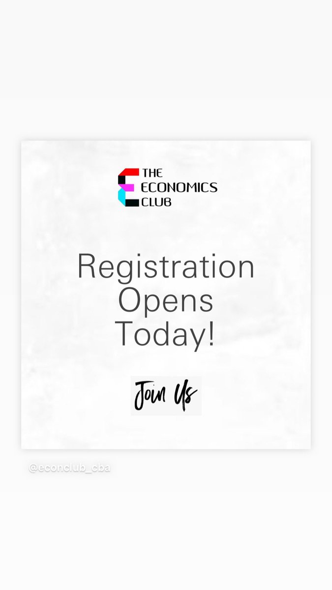 EconClub_CBA's tweet photo. We are accepting new members❤️
Link in bio Apply now to join the economics club family!📥 https://t.co/fsjNu72hGd