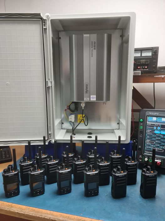 STSComms's tweet image. A nice little Digital radio system, all programmed and assembled ready to replace an analogue system currently installed at an Academy for a new client. 
A mixture of display and non display water proof radios.
If you are looking to upgrade, give us a call.
01903 713074