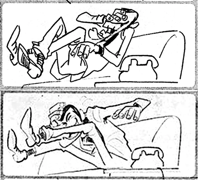パイロット・フィルム 絵コンテの爆笑するルパン三世。モンキー・パンチさんの漫画の雰囲気もあるし、アメリカン・カートゥーン調だし、サイコーだ。 