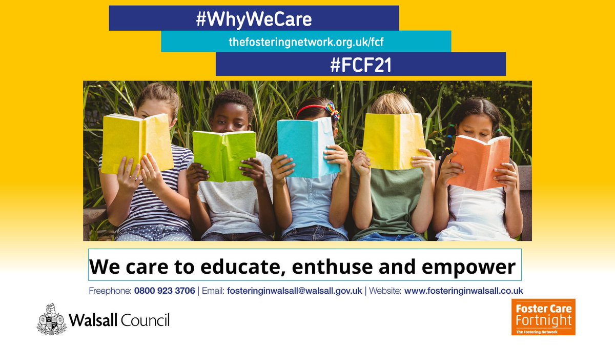Foster4Walsall's tweet photo. We care about our children's future. Get in touch to find about fostering and how you can make a real difference.
Visit: https://t.co/yRtvr5980p
#FCF21 #whywecare https://t.co/Wm9VHbvdjy