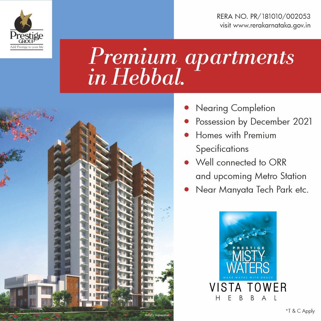 prestigegroup's tweet photo. Prestige Misty Waters - Vista Tower is a verdant, well-laid-out enclave of high-rise apartments situated just off the outer ring road at Hebbal. With a superb elevation, top-of-the-line amenities, a refreshing landscape and a view to fall in love with. https://t.co/apg9oe3nOK