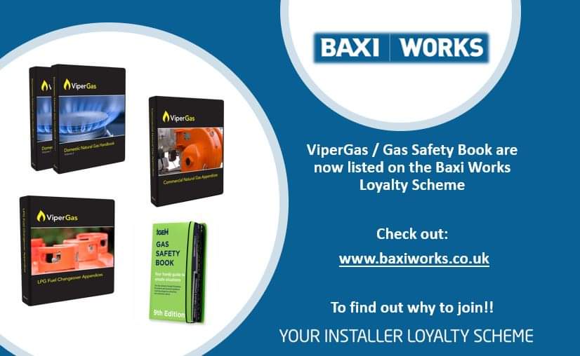 ViperGas &amp; Gas Safety Book 9th Edition 

Now listed on the <a href="/baxiboilers/">Baxi UK & Ireland</a> Works - #Installer Loyalty Scheme

baxiworks.co.uk 

#gassafety #baxi #vipergas #gasengineer #gastraining #reassessment #acs #reference