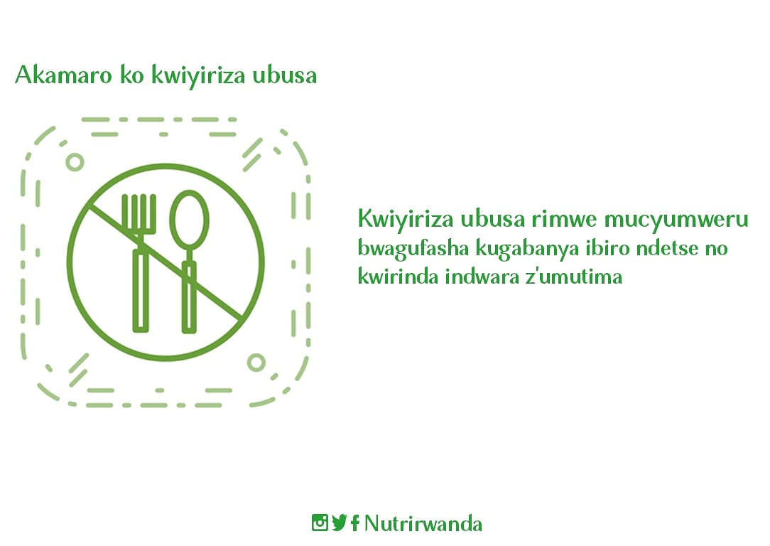 NutriRwanda's tweet photo. AKAMARO KO KWIYIRIZA UBUSA K’UBUZIMA MURWEGO RWO KWIRINDA INDWARA

https://t.co/DrbUIa2FVY https://t.co/VTs4rfFCsg