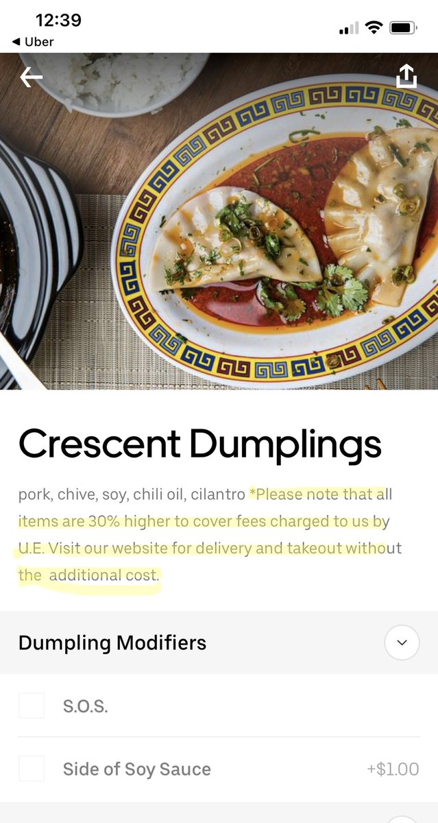 KevinJ_Hamilton's tweet photo. As the economy recovers from #COVID19, #restaurants will realize they have pricing power on 3rd party delivery marketplaces. Consumers that want #delivery are willing to pay more and restaurants can use price to encourage them to order direct via @ToastTab, etc. Case in point: https://t.co/TVzPGcKKy1