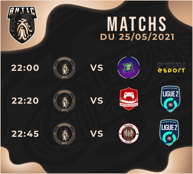 AnticeSport's tweet photo. ⚽GAMEDAY CPL FVPA
Nouvelle journée pour nos pirates qui irons affrontés un adversaire que nous commençons à très bien connaître en @FVPAeSport puis nos joueurs ferons tout pour conserver leur première place en @LigueAcf ! 🏴☠️
#GOANTIC https://t.co/t1HuSEmyG6