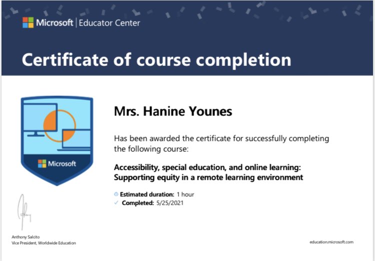 YounisHanin's tweet photo. @Professional-development @DawhaHighSchool @FThaalby being a life long learner is showing us that you are a hard worker and being Makassed Dawha School’s teacher means that you are an knowledgeable teacher after accomplishing 7 courses full of fruitful information for teaching🤓 https://t.co/sUViQdzzmN