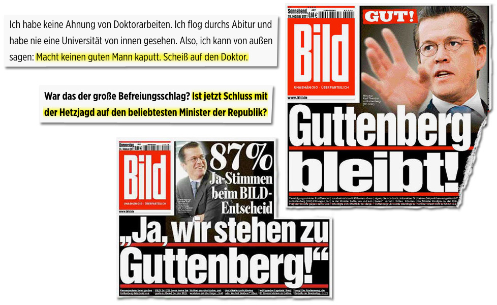 BILDblog's tweet image. Wie "Bild" über die Plagiatsvorwürfe gegen Franziska Giffey berichtet.

vs.

Wie "Bild" über die Plagiatsvorwürfe gegen Karl-Theodor zu Guttenberg berichtet hat.

Die @BILD-Berichterstattung hängt in weiten Teilen davon ab, wer Freund der Redaktion ist: bildblog.de/128337/alle-sc…