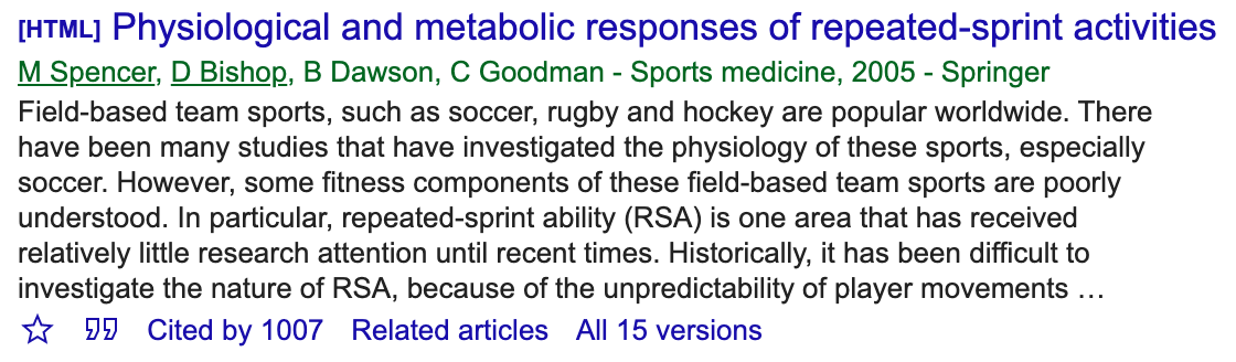 David J Bishop (He/Him) (@bluespotscience) on Twitter photo Impressive achievement by <a href="/Matt_R_Spencer/">Matt Spencer</a>
This review from his PhD bit.ly/3oOsw8S
"Physiological & Metabolic Responses of Repeated-Sprint Activities"
has been cited > 1000 times! Impressive achievement by <a href="/Matt_R_Spencer/">Matt Spencer</a>
This review from his PhD bit.ly/3oOsw8S
"Physiological & Metabolic Responses of Repeated-Sprint Activities"
has been cited > 1000 times!