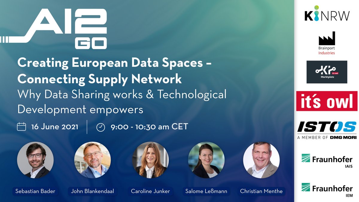 KI.NRW (@_kinrw) on Twitter photo 🇳🇱🇩🇪 Our next edition of #AI2GO deals with the role of #Data & #AI in supply chains and Data Sharing. Join us on June 16 and talk with our guests from <a href="/Brainport_Ind/">Brainport Industries</a> <a href="/dmgmorigermany/">DMG MORI Germany</a> <a href="/itsOWL_Cluster/">it's OWL</a> <a href="/FraunhoferIAIS/">Fraunhofer IAIS</a> and <a href="/KI_Marktplatz/">KI-Marktplatz</a>
➡️Register for free: ki.nrw/ai2go-creating… 🇳🇱🇩🇪 Our next edition of #AI2GO deals with the role of #Data & #AI in supply chains and Data Sharing. Join us on June 16 and talk with our guests from <a href="/Brainport_Ind/">Brainport Industries</a> <a href="/dmgmorigermany/">DMG MORI Germany</a> <a href="/itsOWL_Cluster/">it's OWL</a> <a href="/FraunhoferIAIS/">Fraunhofer IAIS</a> and <a href="/KI_Marktplatz/">KI-Marktplatz</a>
➡️Register for free: ki.nrw/ai2go-creating…