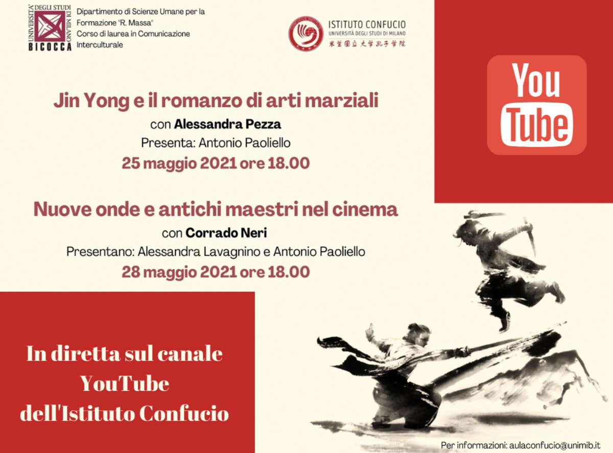 ap_bcn's tweet photo. In occasione dell'imminente uscita del 1º vol. della quadrilogia "La leggenda del cacciatore di aquile" di #JinYong, la traduttrice #AlessandraPezza ne parlerà stasera in un incontro organizzato dall'#AulaConfucio di @unimib in collaborazione con @confucio_unimi. https://t.co/pC9oIZEB2A